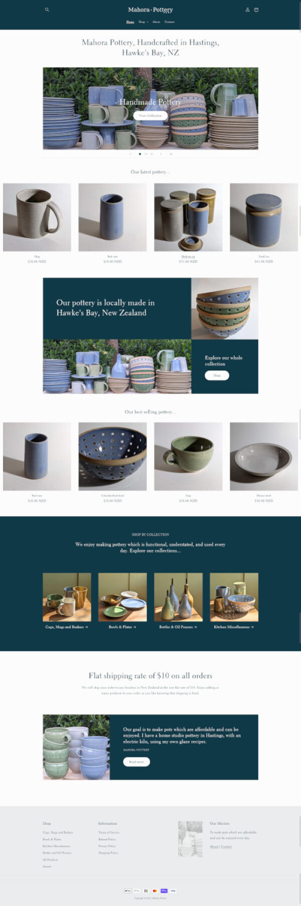 Mahora Pottery Web Design. 