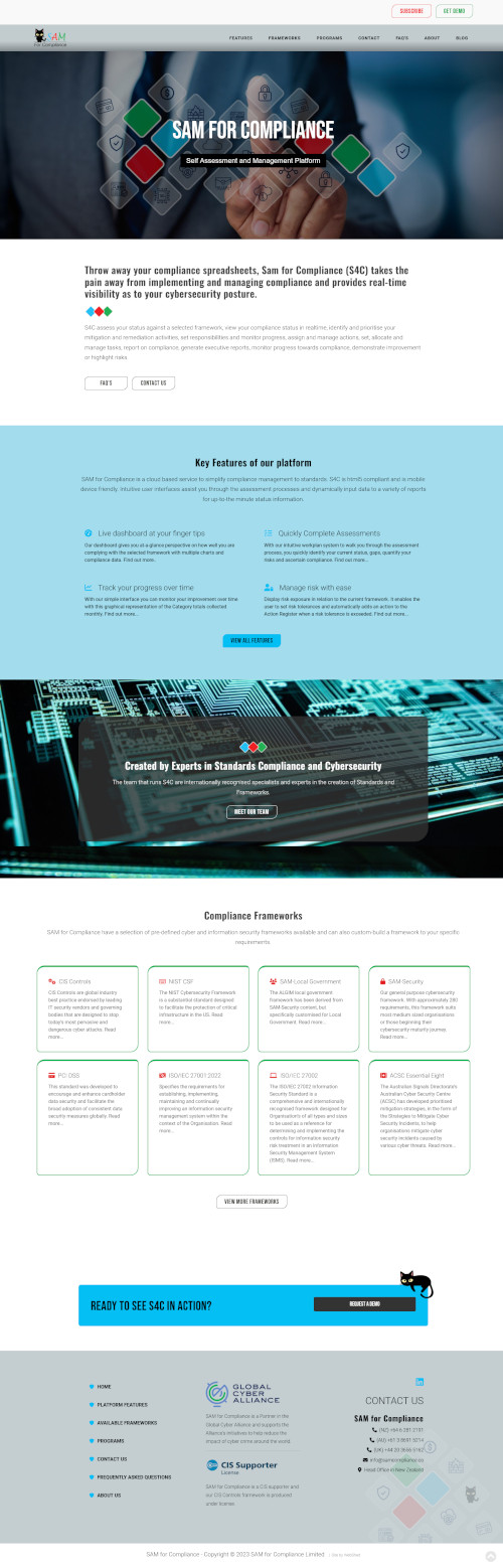 SAM for Compliance Web Design. 