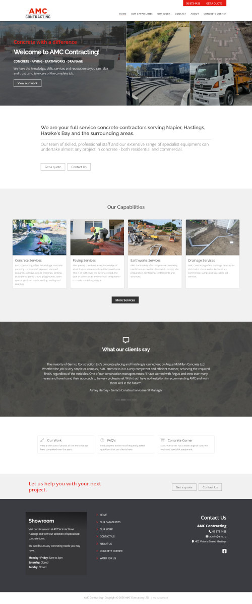 AMC Contracting Web Design. 