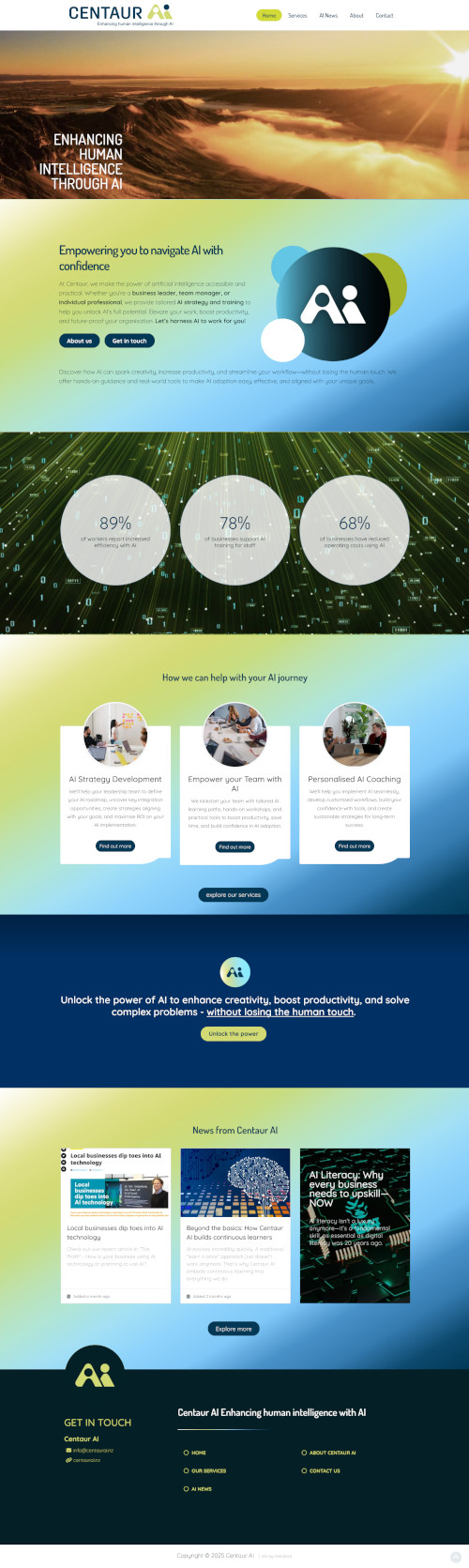 Centaur AI Web Design. 