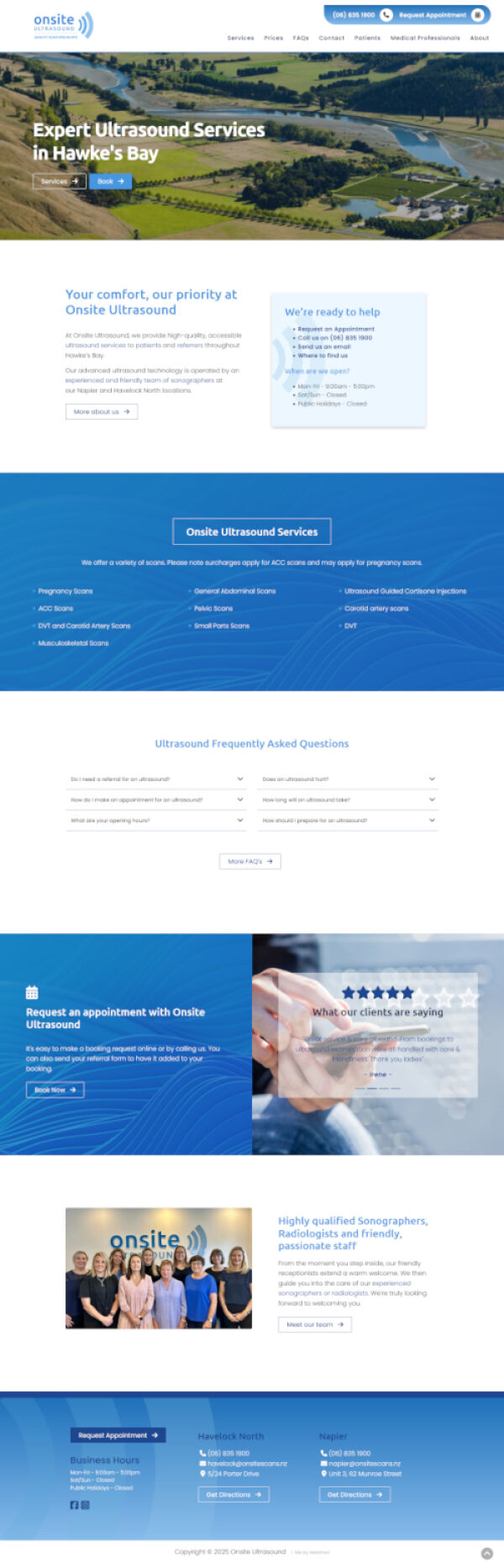 Onsite Ultrasound Web Design. 
