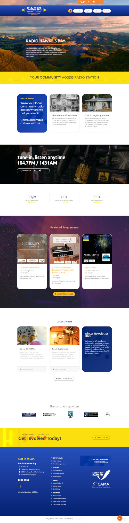 Radio Hawke's Bay Web Design. 